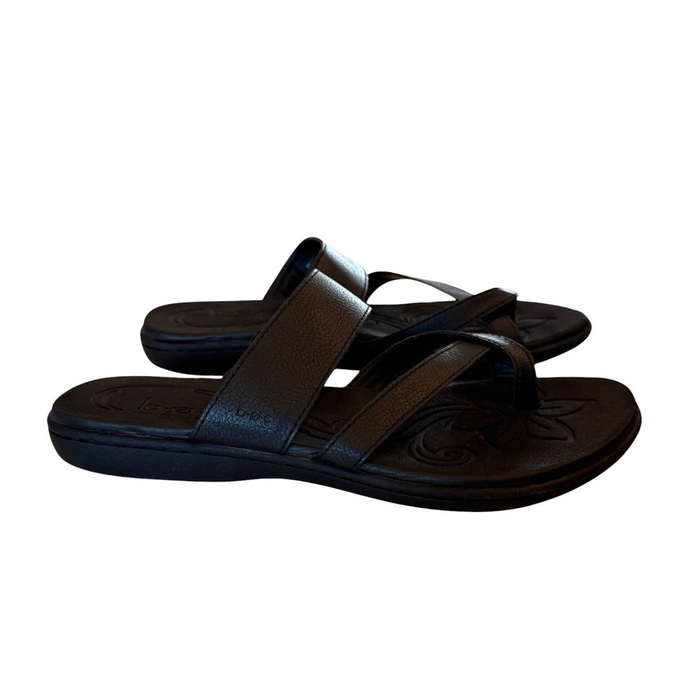 b.o.c. Born Concept Womens Black Strappy Toe Loop Slide Sandals C54209 Size 9M